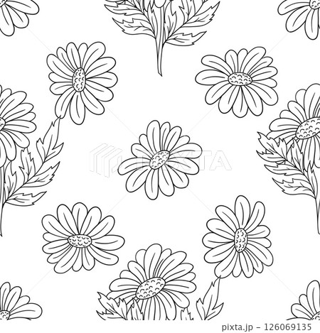 Monochrome cute pattern. Pattern for textiles in hand draw style Monochrome cute pattern. Pattern for textiles in hand draw style 126069135