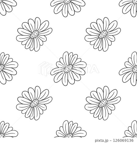 Monochrome cute pattern. Pattern for textiles in hand draw style 126069136
