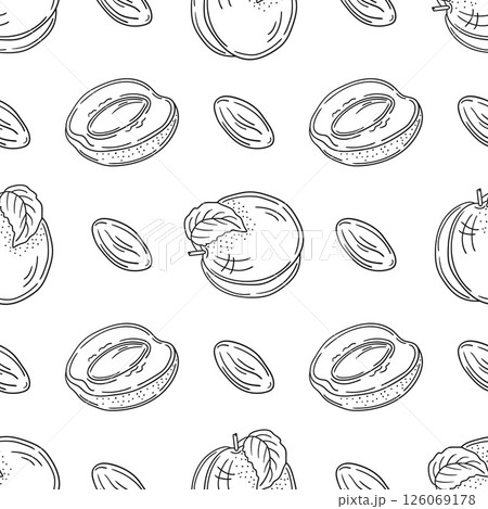 Monochrome cute pattern. Pattern for textiles in hand draw style Monochrome cute pattern. Pattern for textiles in hand draw style 126069178