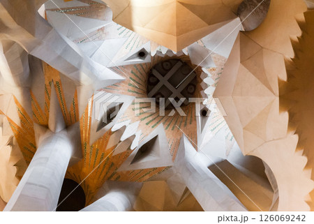 BARCELONA, SPAIN - DECEMBER 21, 2015 - Interior of Sagrada Familia 126069242