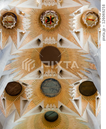 BARCELONA, SPAIN - DECEMBER 21, 2015 - Interior of Sagrada Familia BARCELONA, SPAIN - DECEMBER 21, 2015 - Interior of Sagrada Familia 126069258