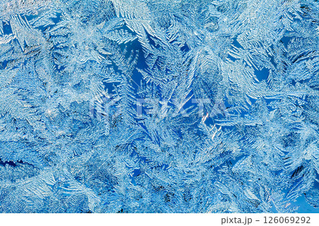 Frost on a window in winter 126069292