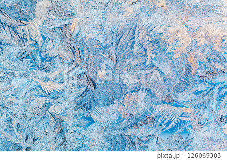Frost on a window in winter 126069303