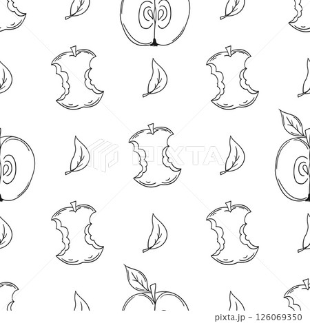 Monochrome cute pattern. Pattern for textiles in hand draw style 126069350