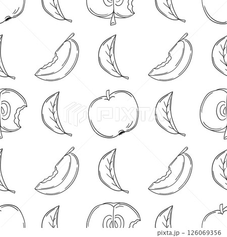 Monochrome cute pattern. Pattern for textiles in hand draw style Monochrome cute pattern. Pattern for textiles in hand draw style 126069356