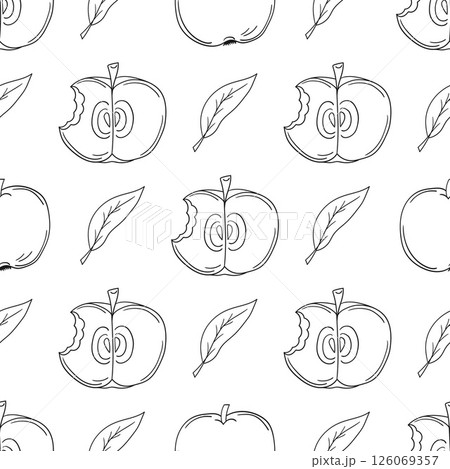 Monochrome cute pattern. Pattern for textiles in hand draw style Monochrome cute pattern. Pattern for textiles in hand draw style 126069357