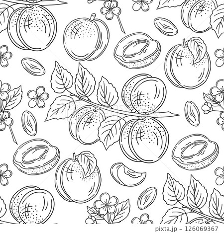 Monochrome cute pattern. Pattern for textiles in hand draw style 126069367