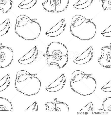 Monochrome cute pattern. Pattern for textiles in hand draw style 126069386