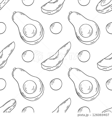 Monochrome cute pattern. Pattern for textiles in hand draw style Monochrome cute pattern. Pattern for textiles in hand draw style 126069407
