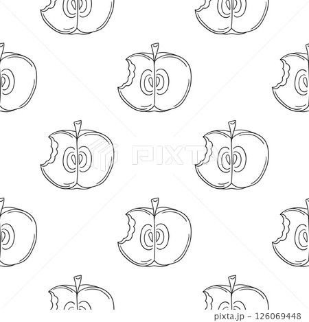 Monochrome cute pattern. Pattern for textiles in hand draw style 126069448