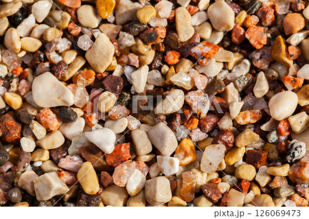 Wet colorful pebbles, natural background 126069473