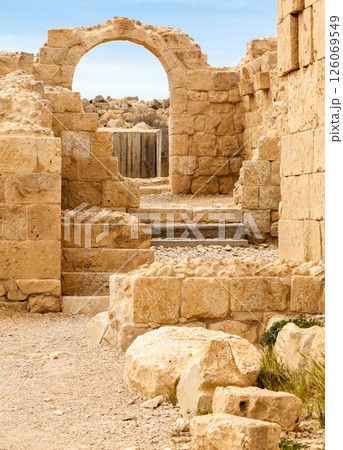 View of the ruins of Avdat, in the Negev Desert, Southern Israel 126069549