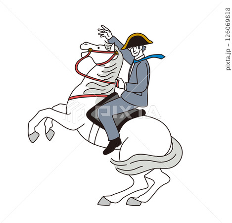 年賀状用素材　 2026年　午年　馬に乗るビジネスマンのイラスト 126069818