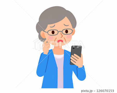 高齢者　スマートフォン　困りごと 126070153