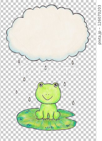 雨雲とカエルのイラスト 126070203
