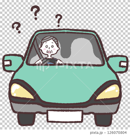 運転に困るシニア男性イラスト 126070804