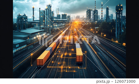 logistics workflow chart in vector, flat design with delivery stages 126071000