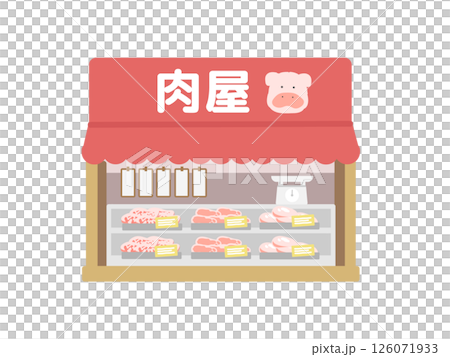 肉店建築插圖 肉店建築插圖 126071933