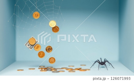 クモの巣にお金がかかっている 126071993