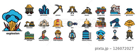 A collection of icons for mining and construction A collection of icons for mining and construction 126072027