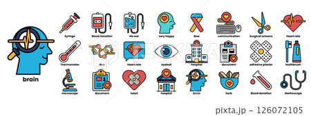 A collection of medical icons and symbols A collection of medical icons and symbols 126072105