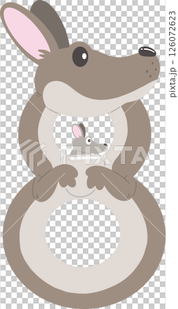 Cartoon Kangaroo  Number 8 126072623