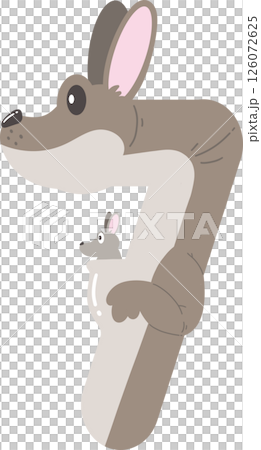 Cartoon Kangaroo Number 7 Cartoon Kangaroo Number 7 126072625