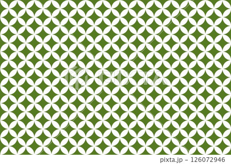 七宝文様の和柄パターン 深緑色 濃い緑 シンプルイラスト素材背景 七宝文様の和柄パターン 深緑色 濃い緑 シンプルイラスト素材背景 126072946
