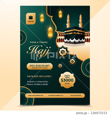 Realistic Hajj Tour and Travel Elegant Poster 126073215