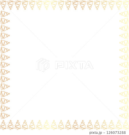 Golden Christmas tree frame. Festive greeting template with Christmas tree elements. Bright border Golden Christmas tree frame. Festive greeting template with Christmas tree elements. Bright border 126073288