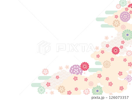 背景2025-桜と花模様5-2 126073357