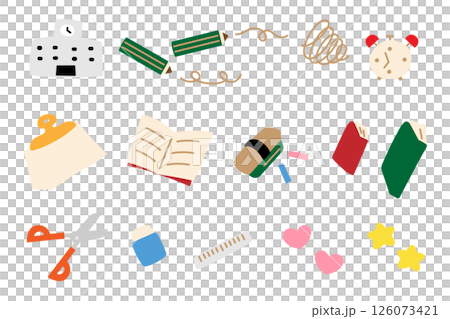 可愛的文具和學習用品 可愛的文具和學習用品 126073421