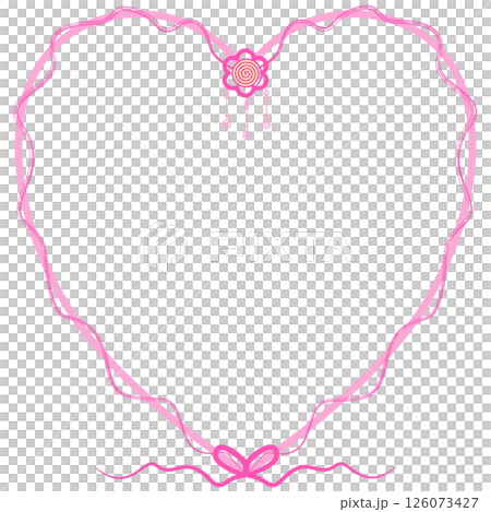 vintage pink heart-shaped frame decorated with elegant ribbon bow vintage pink heart-shaped frame decorated with elegant ribbon bow 126073427