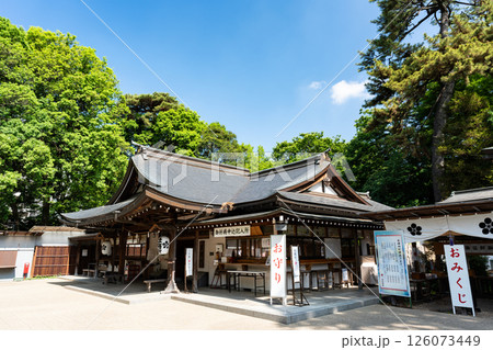 布多天神社でお参りをする　春の青空　東京都調布市調布ケ丘1丁目 126073449