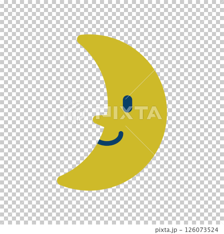月のキャラクターのアイコンイラスト 月のキャラクターのアイコンイラスト 126073524