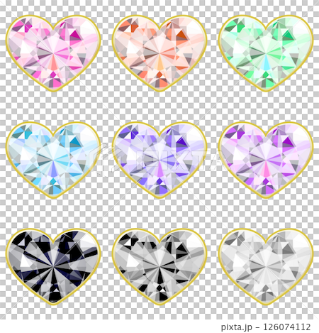 Sparkling luxury jewel set decoration material heart pastel 126074112