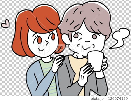 高齢お母さんと娘 126074139