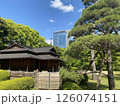 日本家屋と近代的なビルのある風景 皇居東御苑 126074151