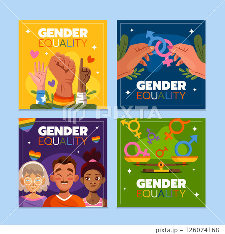Flat Gender Square Card Set 126074168