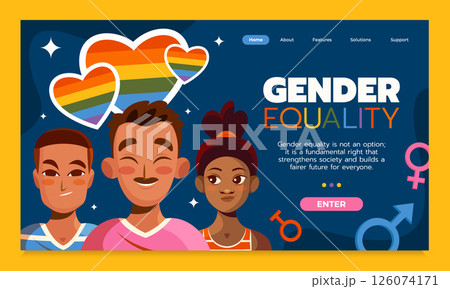 Flat Pride Month Landing Page 126074171