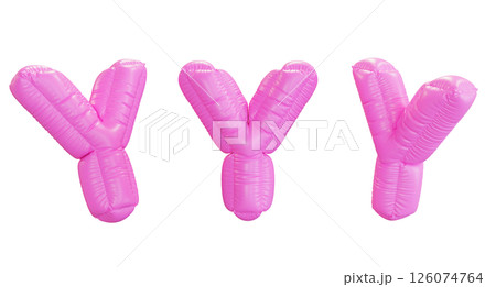 pink Y alphabet balloon 3D graphic 126074764