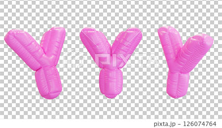 pink Y alphabet balloon 3D graphic 126074764