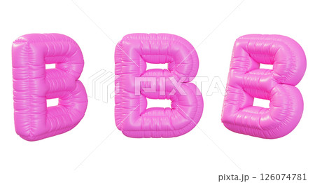 pink B alphabet balloon 3D graphic pink B alphabet balloon 3D graphic 126074781