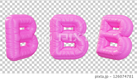 pink B alphabet balloon 3D graphic pink B alphabet balloon 3D graphic 126074781