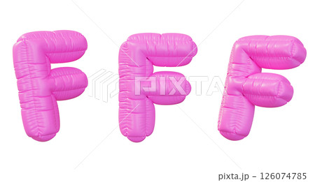 pink F alphabet balloon 3D graphic pink F alphabet balloon 3D graphic 126074785