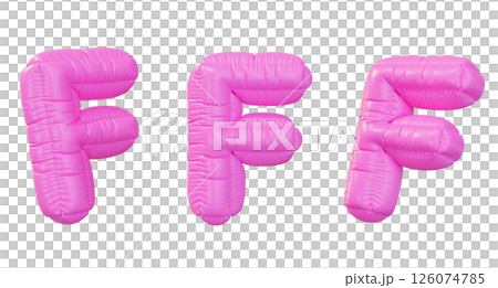 pink F alphabet balloon 3D graphic pink F alphabet balloon 3D graphic 126074785