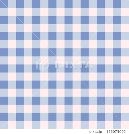 Coquette Blue Checkered Seamless Pattern. Charming Geometric Gingham Design with Picnic Romance and Vintage Style. Ideal for Valentines Day Crafts, Fashion Textiles, and Cute Paper Goods. 126075092