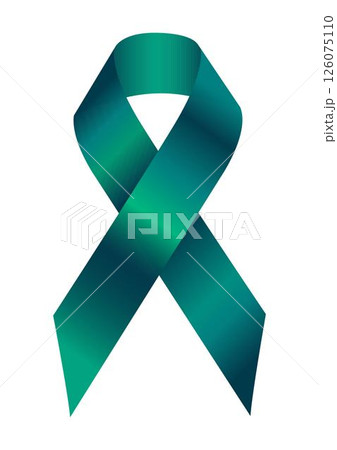 Realistic Awareness teal ribbon. Agoraphobia,...のイラスト素材 [126075110] - PIXTA