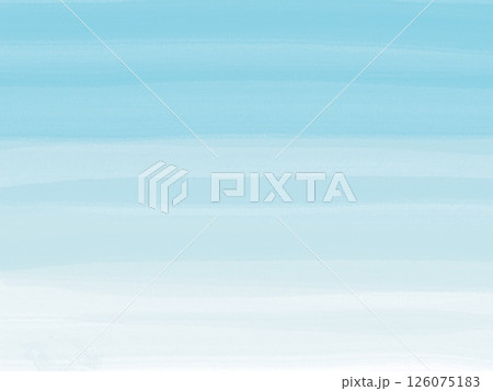 爽やかな空色の水彩筆で描いたグラデーション背景 126075183