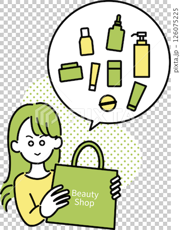 一位女士批量購買化妝品的插圖 126075225